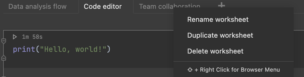 Learn editor basics | Datalore Documentation