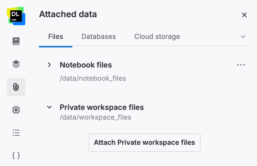 Attaching Private workspace files