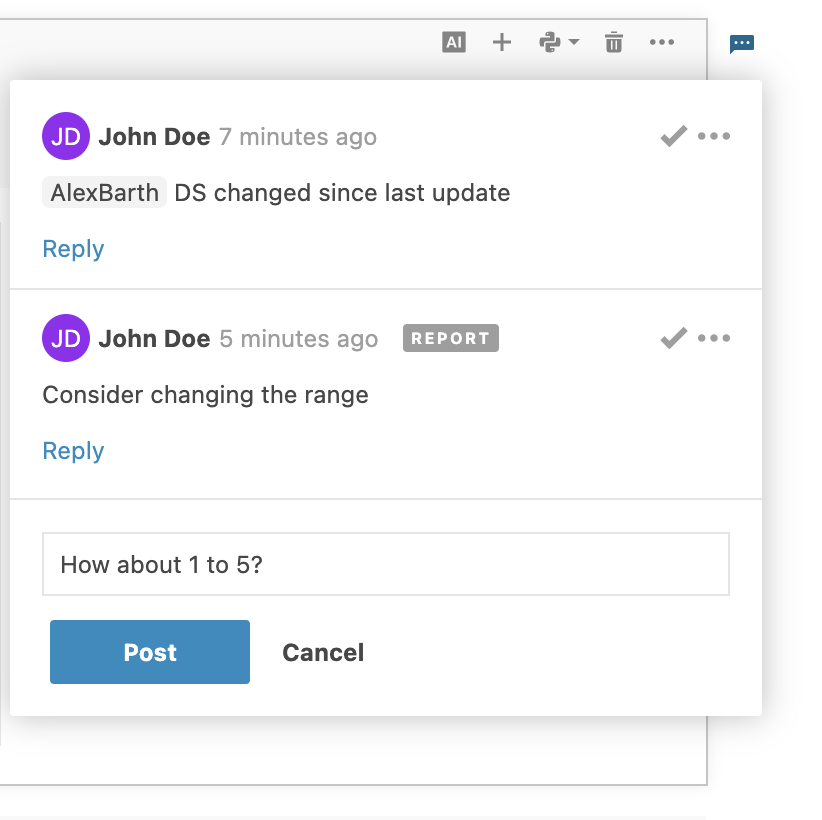Replying to a comment Replying to a comment