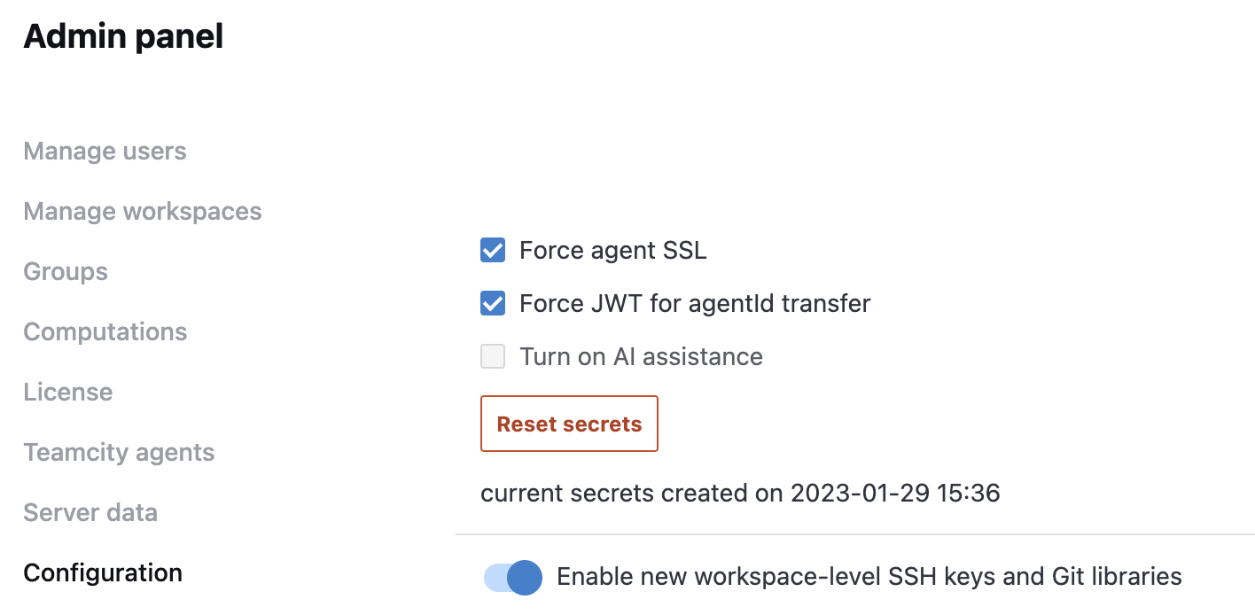 Configuration tab Configuration tab