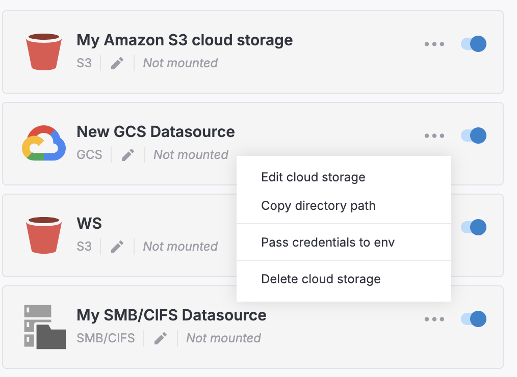 Manage cloud storage options Manage cloud storage options