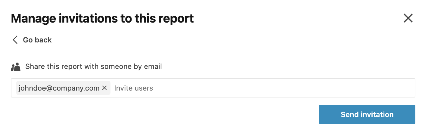 Manage invitations dialog Manage invitations dialog