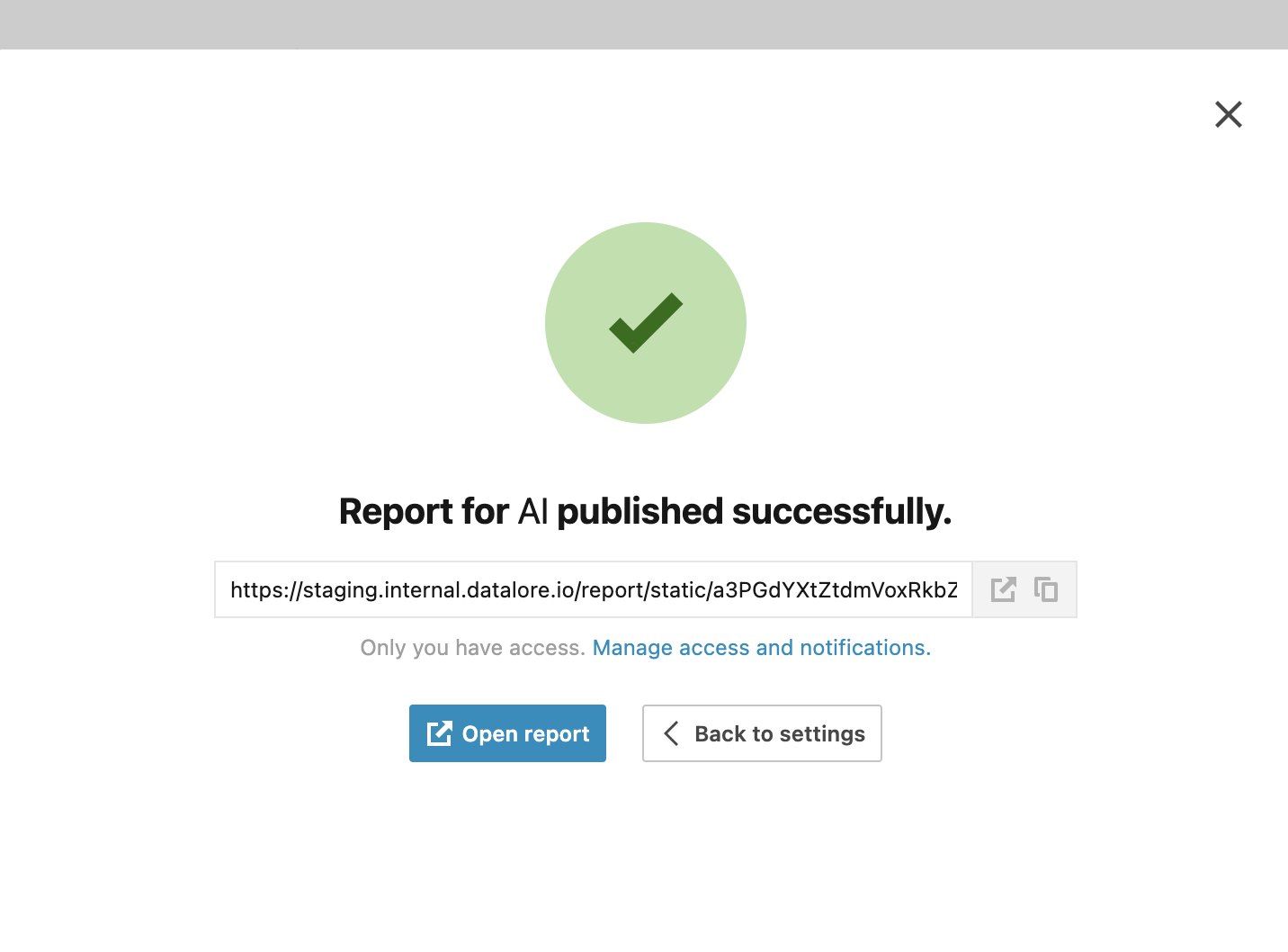 Successful publishing window Successful publishing window