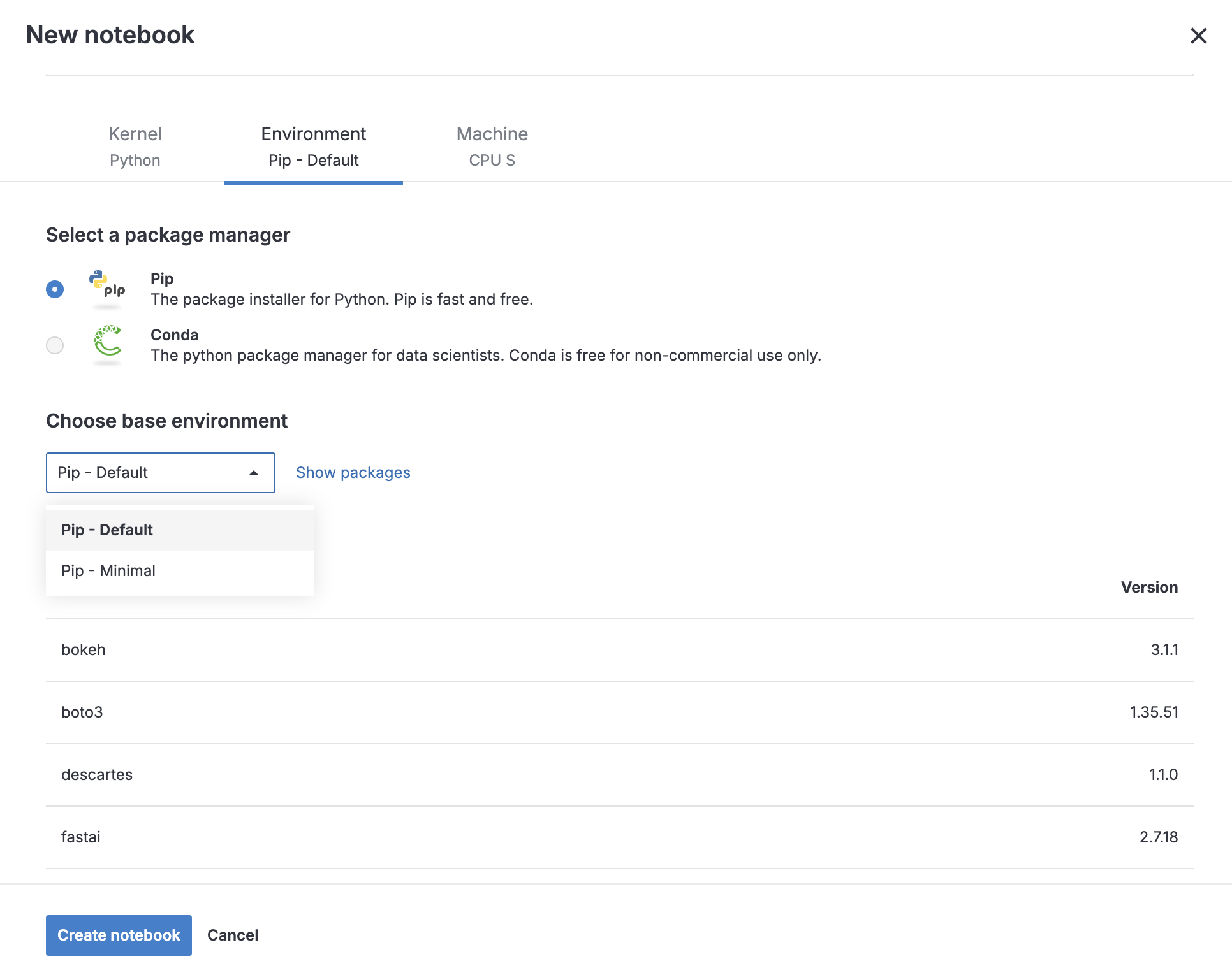 Viewing Pip-minimal packages Viewing Pip-minimal packages