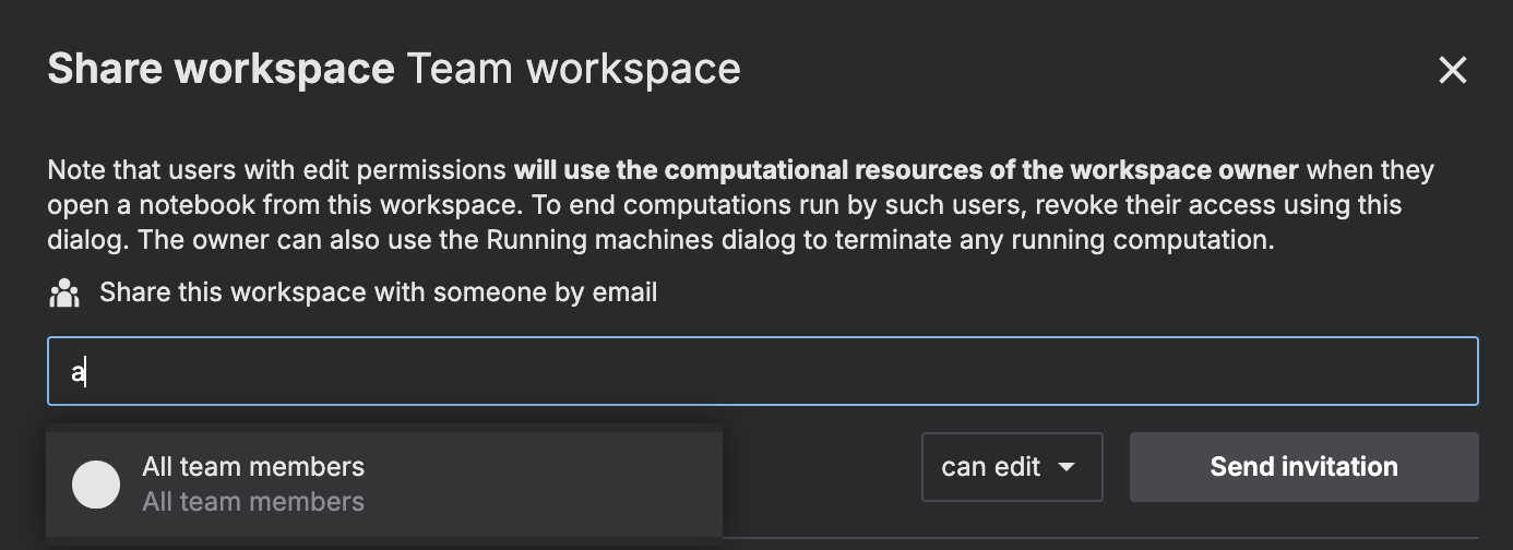 Manage team workspaces | Datalore Documentation