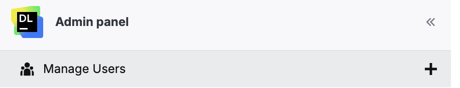 Manage users section on the sidebar in Datalore’s Admin panel