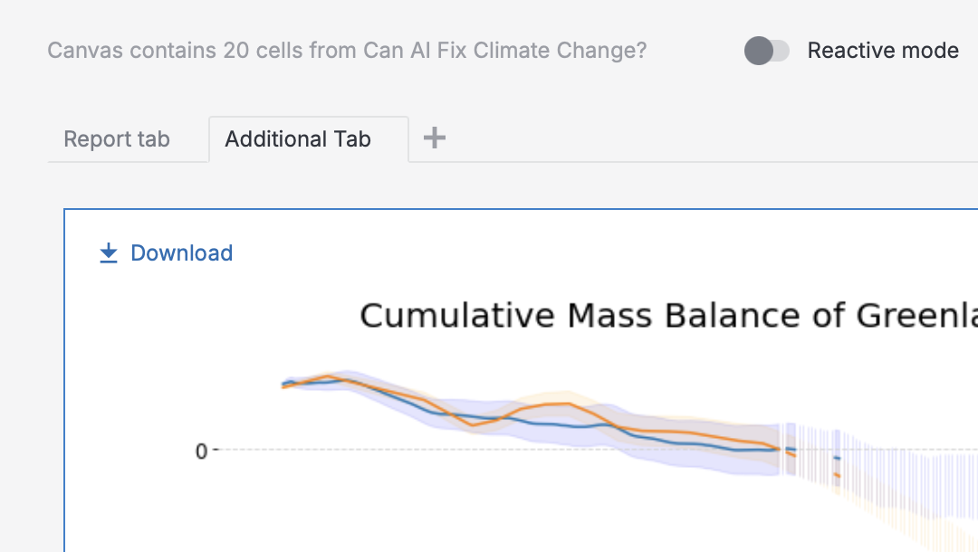 Multiple report tabs
