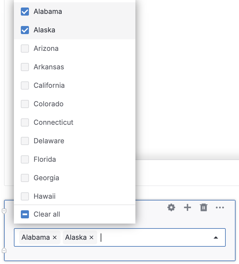 Expanded dropdown Expanded dropdown
