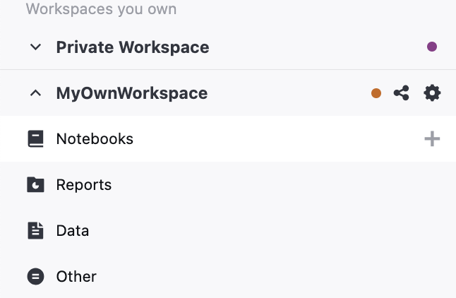 Workspaces you own Workspaces you own