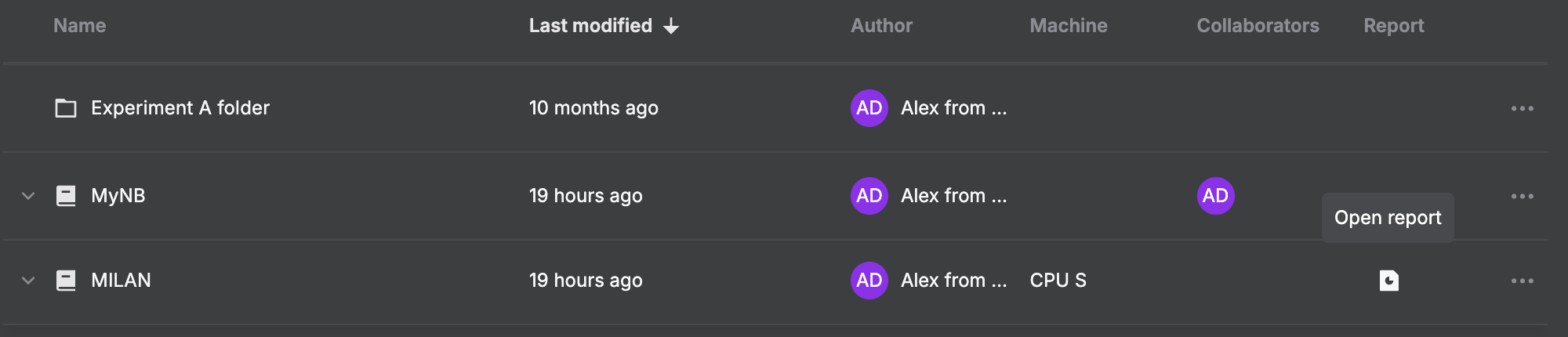 Work with published reports | Datalore Documentation