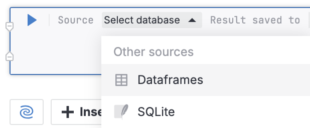 Selecting a data source for SQL statement Selecting a data source for SQL statement