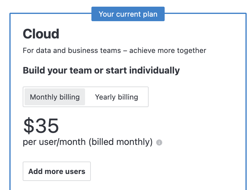 Cloud plan settings Cloud plan settings