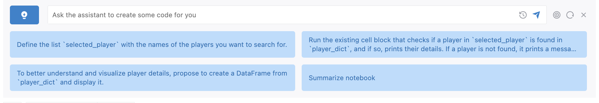 Selecting a prompt for code generation Selecting a prompt for code generation