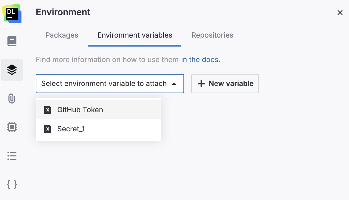 Selecting environment variable to attach Selecting environment variable to attach