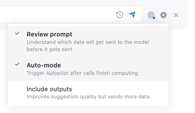 Autopilot settings Autopilot settings