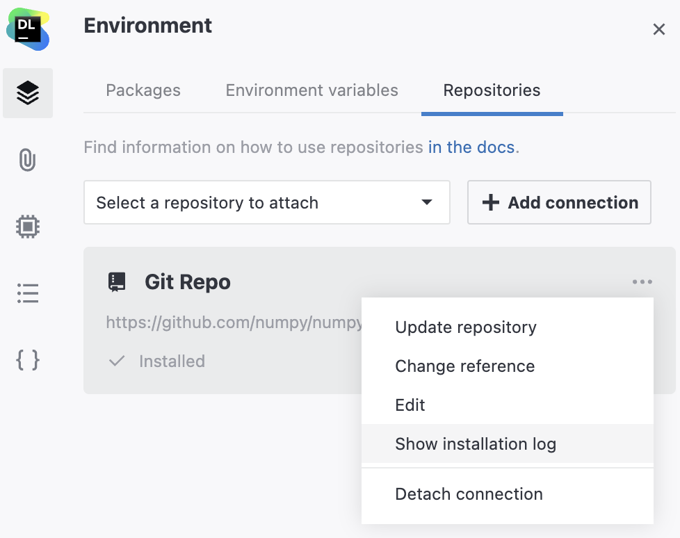 Manage attached Git repositories in notebook Manage attached Git repositories in notebook