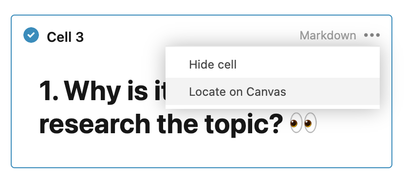 Navigating to cell on Canvas Navigating to cell on Canvas