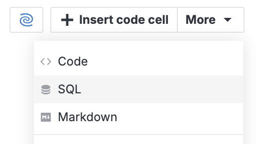 Adding an SQL cell Adding an SQL cell
