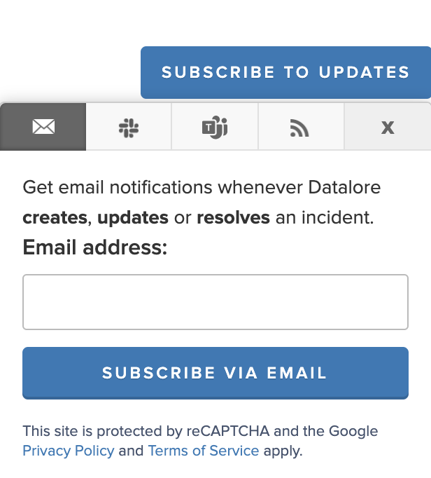 Subscribe to updates form Subscribe to updates form