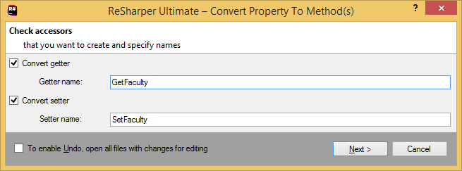 Converting a property to methods with a ReSharper's refactoring