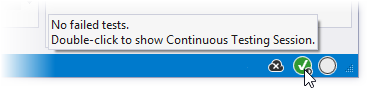 Continuous testing status on Visual Studio toolbar