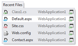 Navigating to files that you have opened recently Navigating to files that you have opened recently
