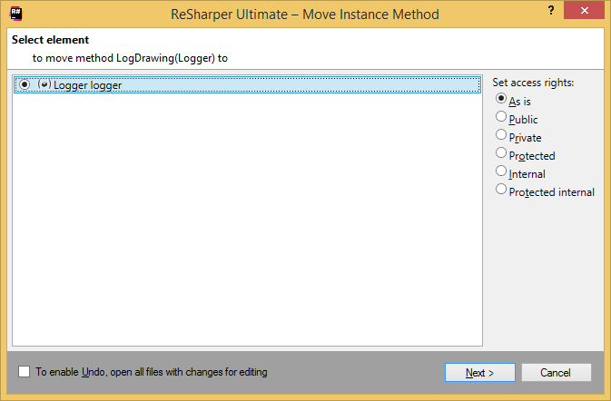 ReSharper. Move Instance Method refactoring