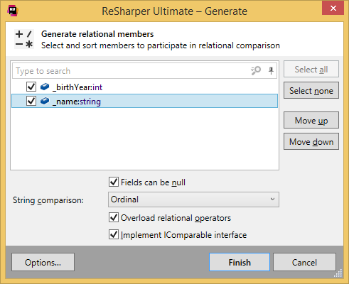 Generating relational members with ReSharper