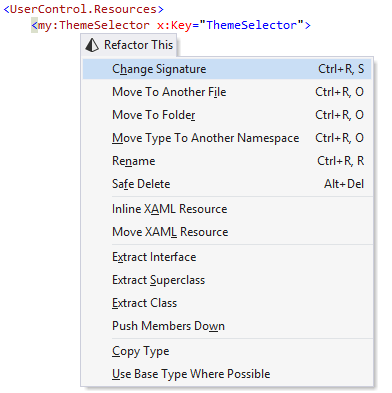 ReSharper refactorings in XAML code