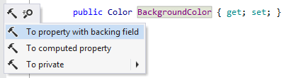 To property with backing field context action