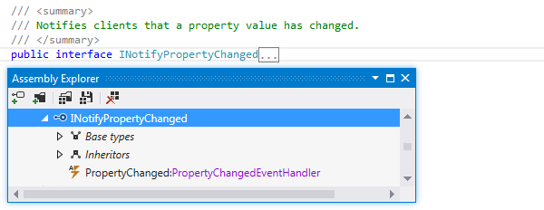 Locating a library type in the Assembly Explorer