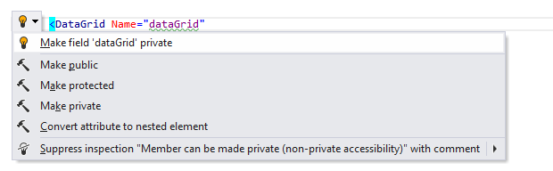 ReSharper by Language XAML Context Actions make private 01