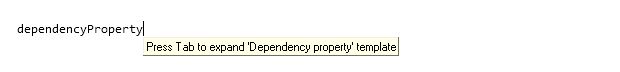 Reference Options Templates Live Templates Predefined VB NET Other dependencyProperty before