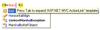 Reference Options Templates Live Templates Predefined CSharp Other hal before