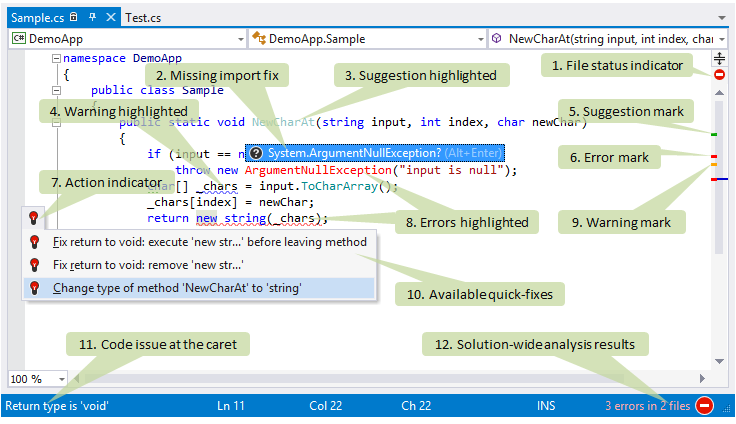 ReSharper features in Visual Studio editor