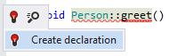 Generating declaration for C++ class member