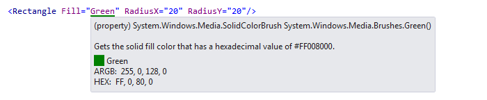 ReSharper by Language XAML Highlighting Tooltip for color value