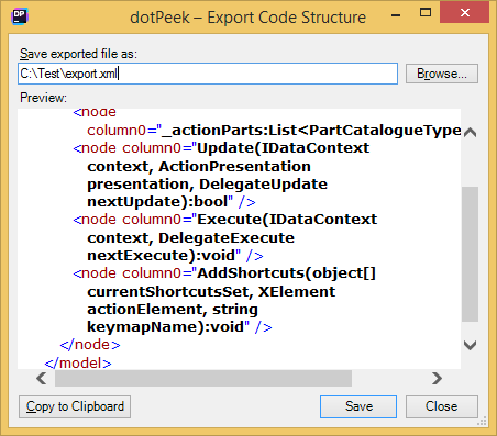 dotPeek Export Data