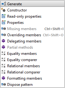 Generating type members with ReSharper
