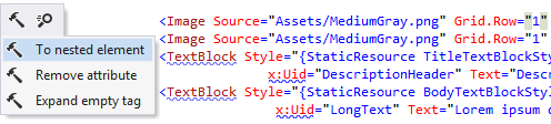ReSharper's context actions in XAML code of a Universal App ReSharper's context actions in XAML code of a Universal App