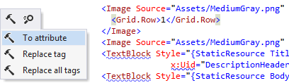 ReSharper's context actions in XAML code of a Universal App ReSharper's context actions in XAML code of a Universal App