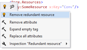 ReSharper helps removing unused XAML resources ReSharper helps removing unused XAML resources