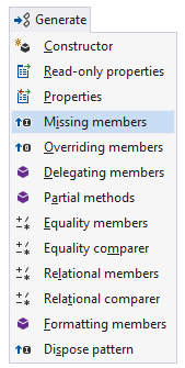 Generating type members with ReSharper Generating type members with ReSharper