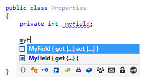 JetBrains Rider: Completion suggestion to generate a property for a field JetBrains Rider: Completion suggestion to generate a property for a field