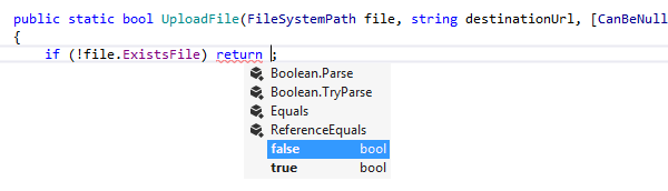 JetBrains Rider: Smart completion after return statement JetBrains Rider: Smart completion after return statement