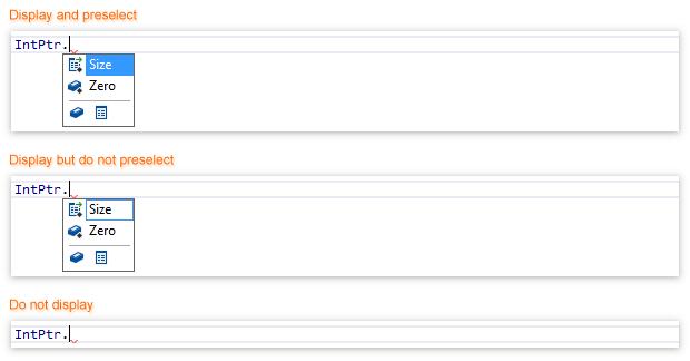 ReSharper: Hard/soft selection in the auto-completion popup ReSharper: Hard/soft selection in the auto-completion popup