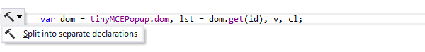 ReSharper: Split into separate declarations context action in JavaScript ReSharper: Split into separate declarations context action in JavaScript