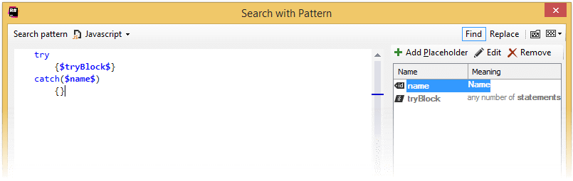 ReSharper: Structural Search and Replace in JavaScript ReSharper: Structural Search and Replace in JavaScript