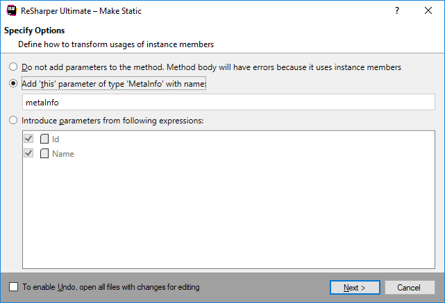 ReSharper. 'Make Static' refactoring ReSharper. 'Make Static' refactoring