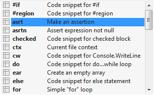 A pop-up with the list of live templates A pop-up with the list of live templates